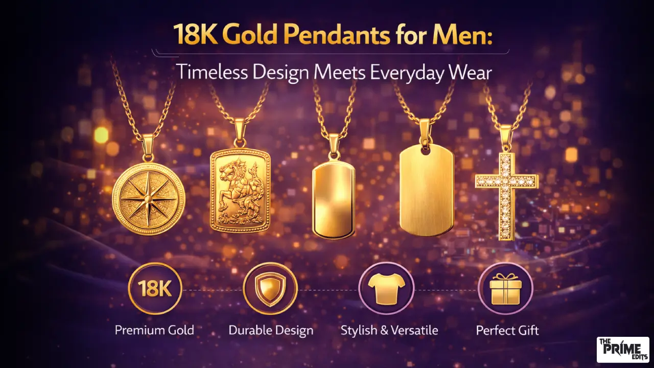 18K gold pendants for men