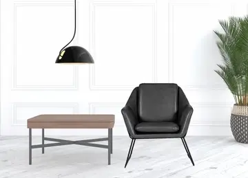 Industrial Faux Leather Accent Chair